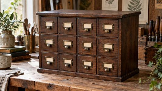 How Do You Make a Cheap Wood Drawer Cabinet Look Like an Antique Apothecary Cabinet?