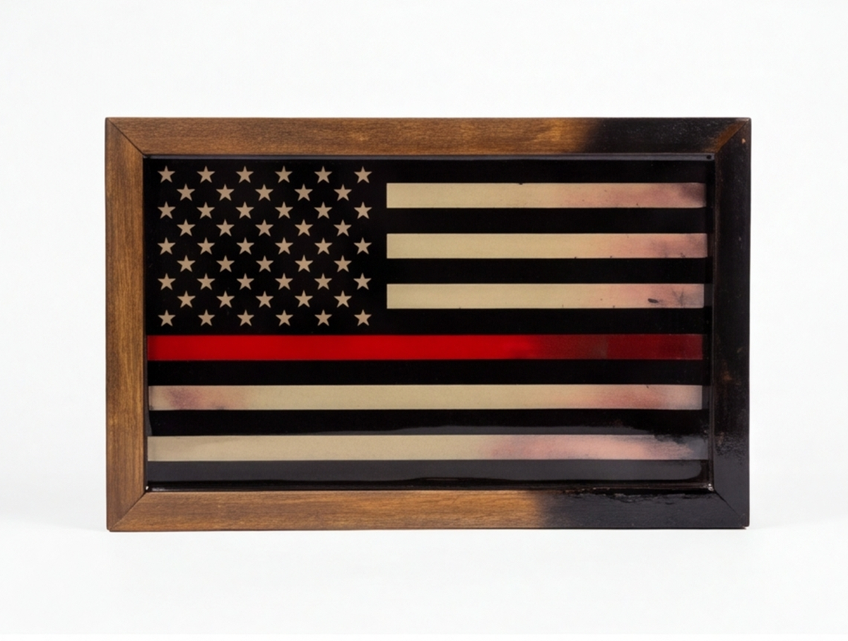 Arson Flag | Framed Thin Red Line Art