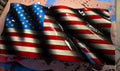The Heritage Edition: Hand-Sculpted Waving Wooden American Flag