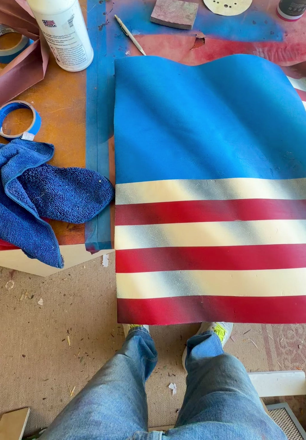 The Heritage Edition: Hand-Sculpted Waving Wooden American Flag